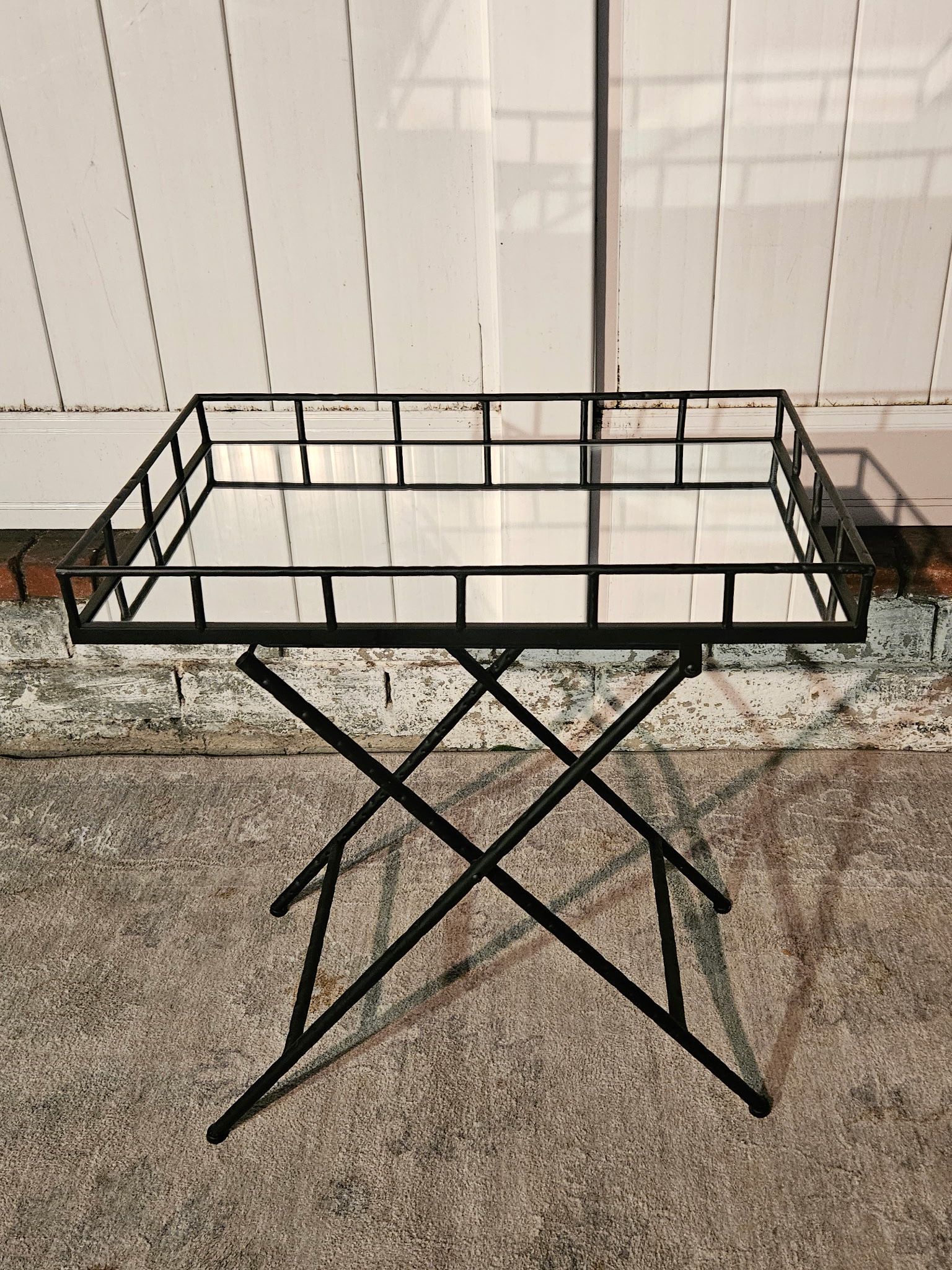 Metal Mirror Side Accent Collapsible Table $45 OBO! {ch}