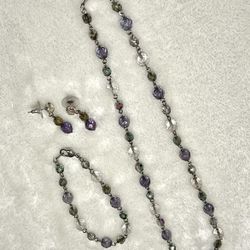 Vintage Premier Designs 3-pc Beaded Jewelry Set