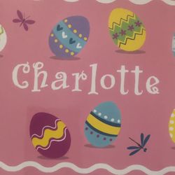 Current Brand Easter Personalized Charlotte/Easter Eggs Placemat