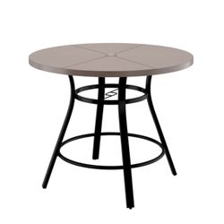 Round Outdoor Dining Table 48-in W x 48-in L with Umbrella Hole