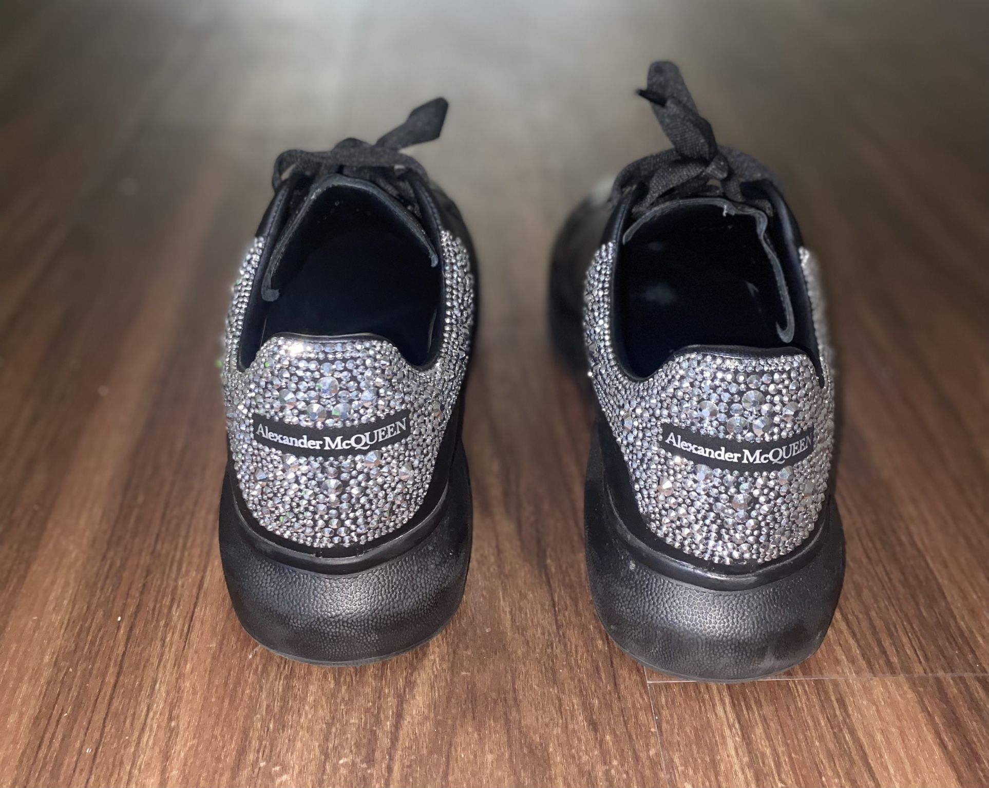 Alexander McQueen Mens Oversized Sneaker 'Black Crystal'