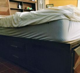 High platform queen bed