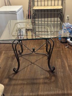Glass Top Wrought Iron Coffee Table