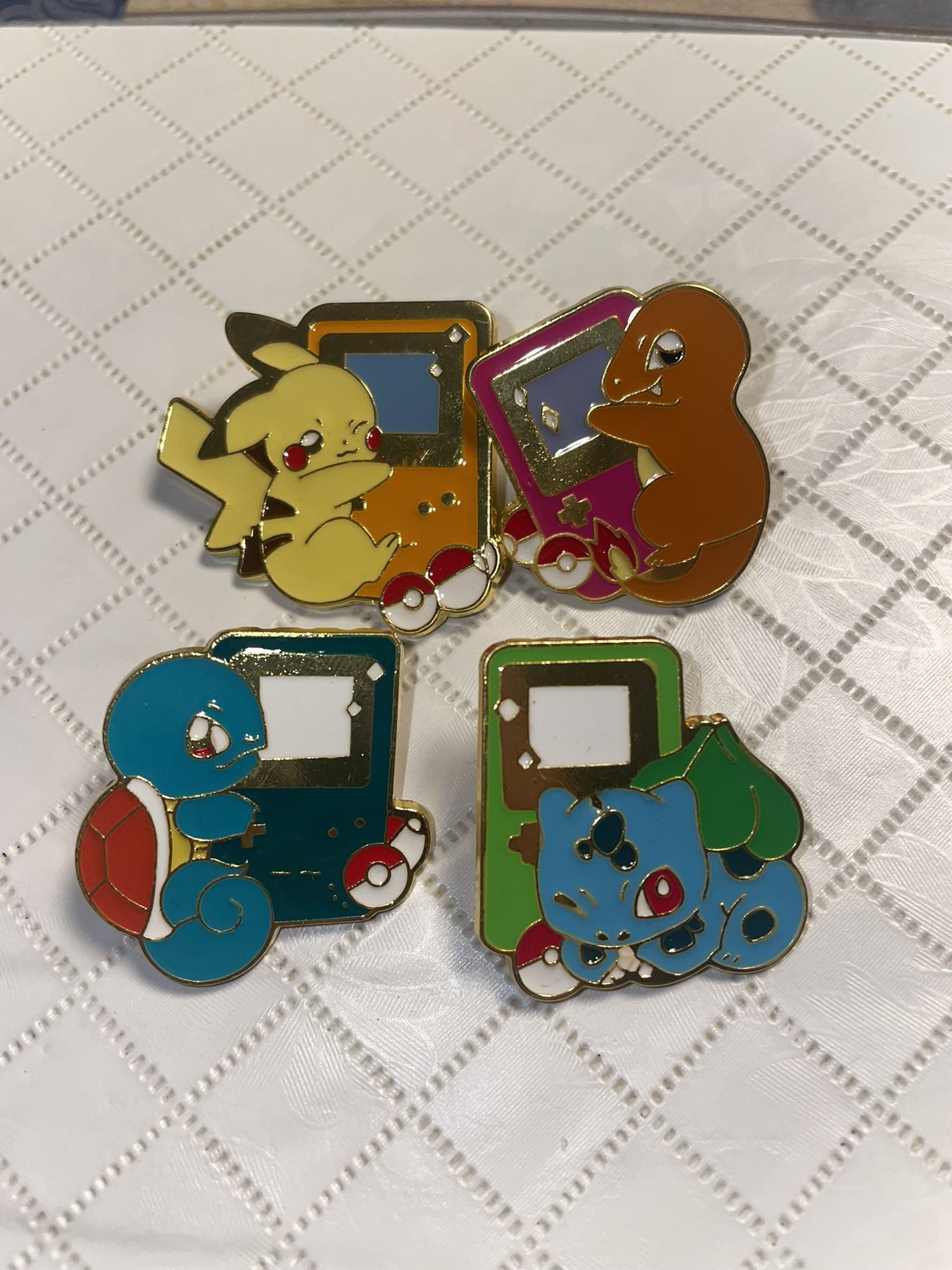 Pokemon Gameboy Console Enamel Pin Pikachu Squirtle Bulbasaur Charmander New