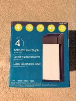 Brand New Solar Post Accent Lights 4 Pack Bronze