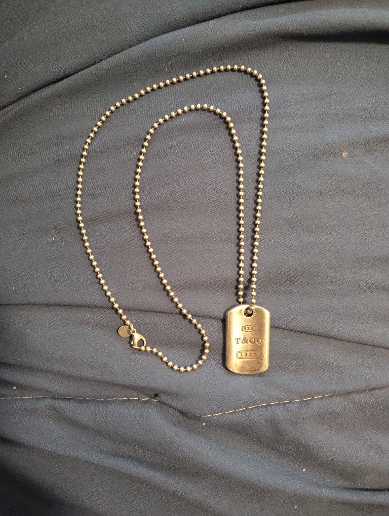 Tiffany & Co. 1837 Dogtag Necklace 925 Chain