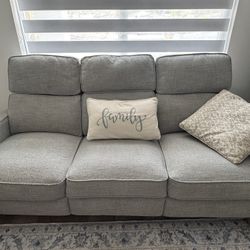 Baby Blue Reclining Three Seater Couches - 2 Available