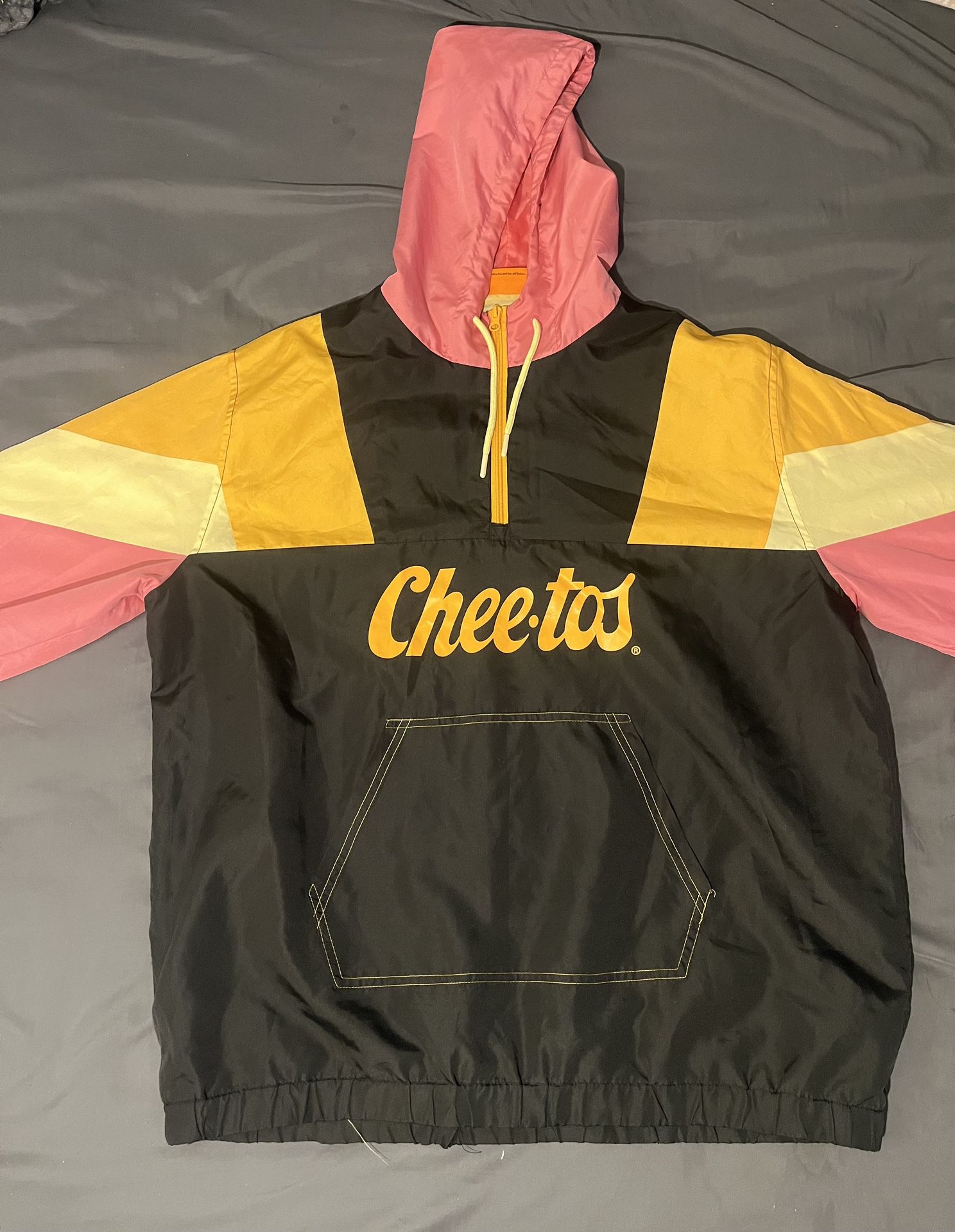 Vintage Cheetos Windbreaker Adult XL Zip Pullover Jacket Hoodie Retro 90s Vibe