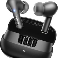 TOZO E2 Wireless Earbuds 10mm Drivers with Powerful Bass, App Customize 32 EQs, with 2 Mics AI Call Noise Cancellation, 30H Playtime, Bluetooth 5.3 Ea
