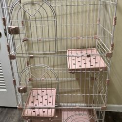 3 tier pet cage or pet house large in size 53"x40" pink in color brand new in condition