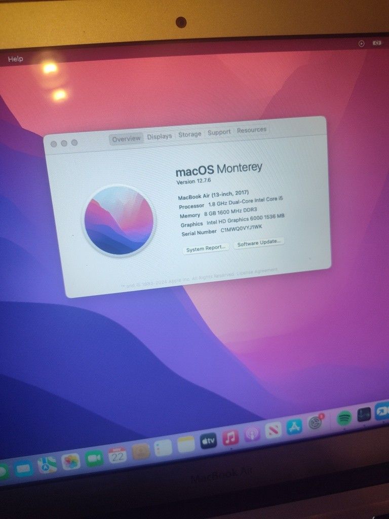 MacBook Air (Monterey I5 2017, 128gb)