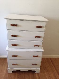 White antique dresser