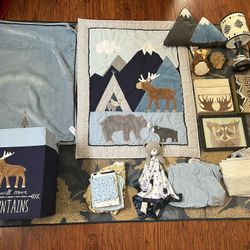 Newborn Nursery Set. Outdoor Mountains. 