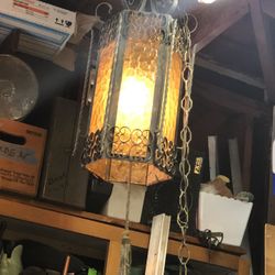 Vintage wrought iron hanging lamp