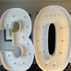 30th Birthday Decor Marquee Letters