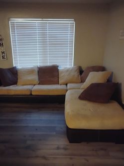 A sectional couch