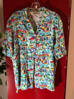 2pc Koret Bright Tropical Print button down size Shirt (L) snd shorts (xl)