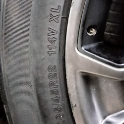 SET OF LANCASTER 285/45/22 WHEELS AND TIRES GREAT CONDITION