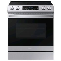 Samsung Stainless Steel Glass Top Sliding Oven Stove With 9 Burners Dehydration Mode Warming Pad Still Under Warranty !!!