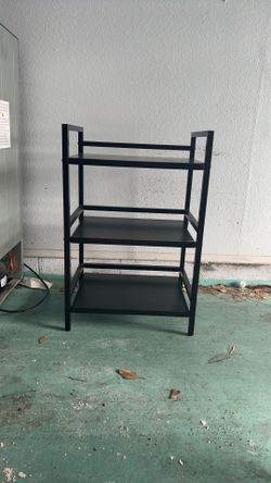 black metal shelf