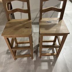 Wood Stool Chairs- Treehouse Gallery