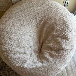 Cream & tan bean bag with textured fabric #loungewear #cozy