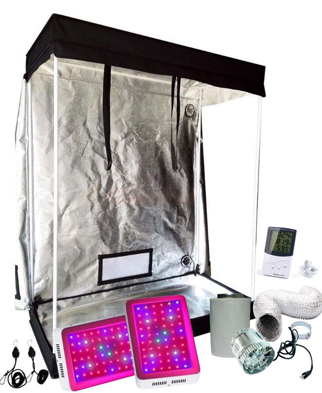 4x2 Grow tent kit w/ 2/300w full spectrum LEDs, ventilation and everything pictured. Other tent sizes available (I’ll quote a price)