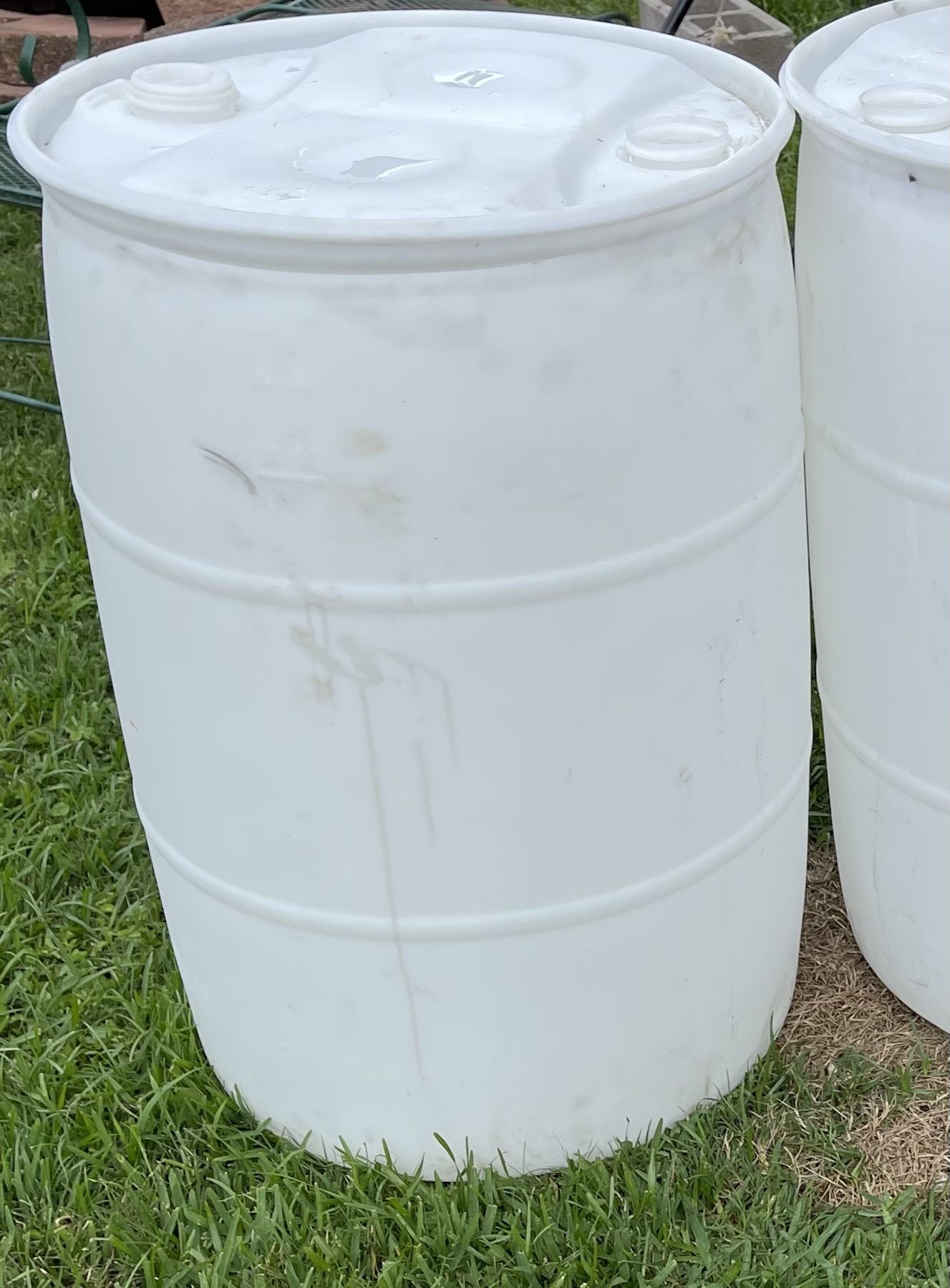 Large White Plastic Barrels  35x22 1/2