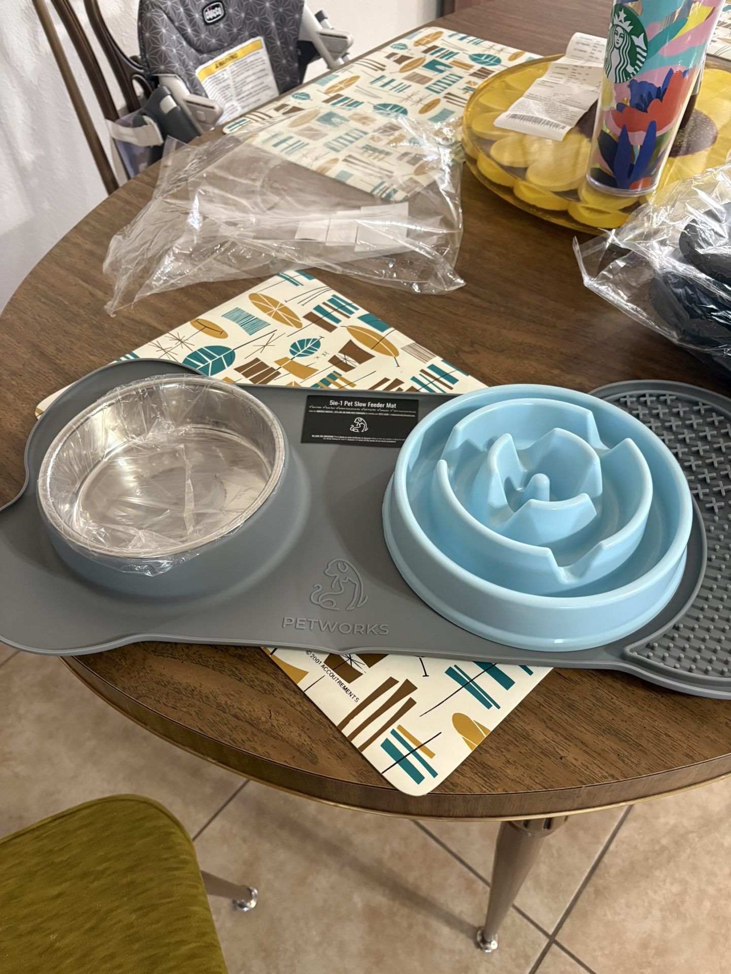 PETWORKS Slow Feeder Dog Bowls with Lick Mat, 5