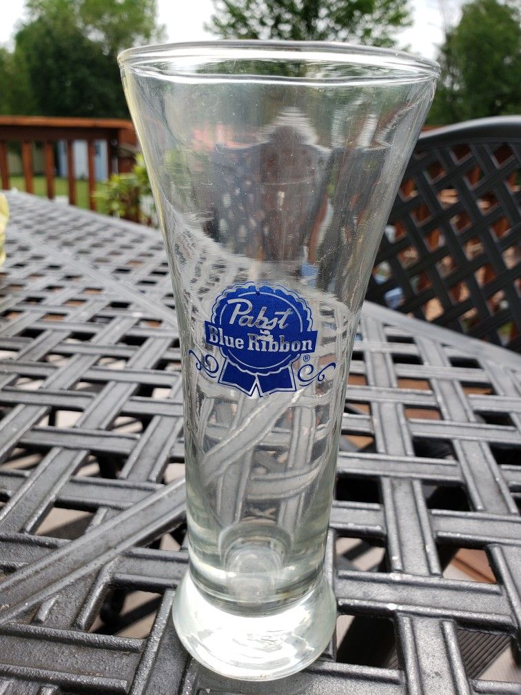 Vintage Pabst Blue Ribbon 7.25” Tall Beer Glass