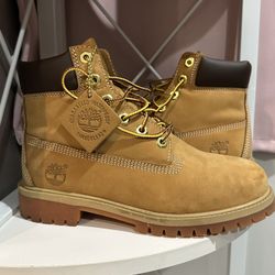 US Size 4.5 Juniors Timberland 6in Waterproof Boot Wheat Nubuck 