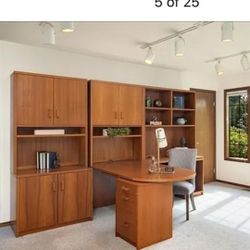 Teak Office Furniture Wall Unit