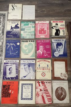 🎵 Vintage 1940s–1960s Sheet Music Collection – Elvis, Moon River, West Side Story & More