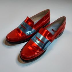 MR Womans  Loafer Shoes Bright  Size 39 Made In Portugal MSRP $675