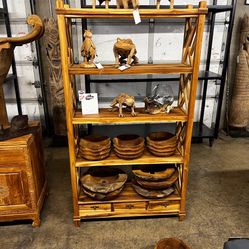 Abstract Solid Wood Bookcase