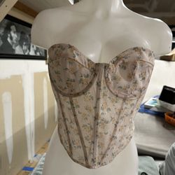 Floral Tube Top Cream Large