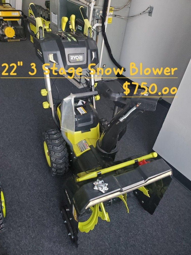 22" Battery Operated Snow Blower $700