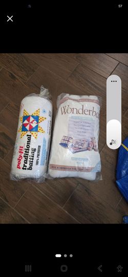 Bag full of fabric and batting