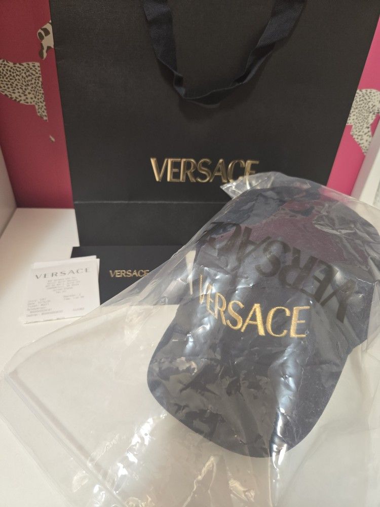 Versace Logo Embellished Hat Size 59 IT US 7 3/8 Unisex