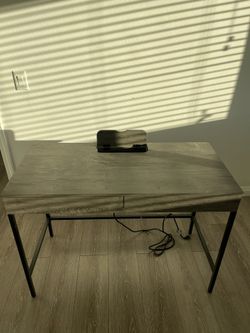 Wooden Desk With Outlet