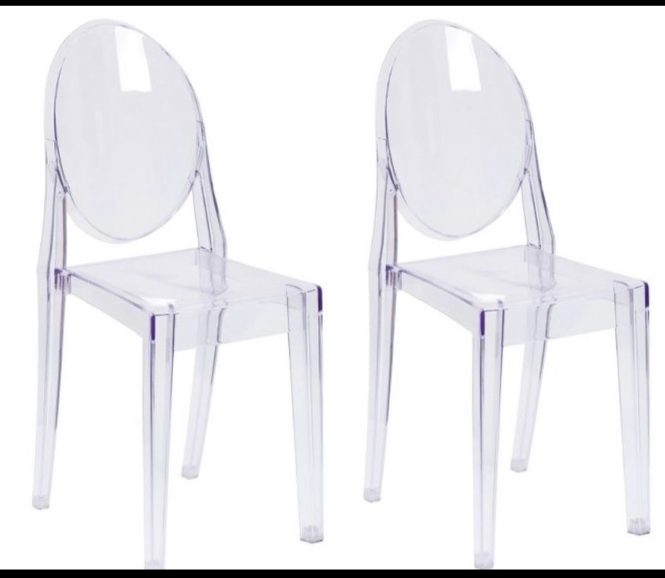 New Other Flash Furniture Ghost Side Chairs In Transparent Crystal  
