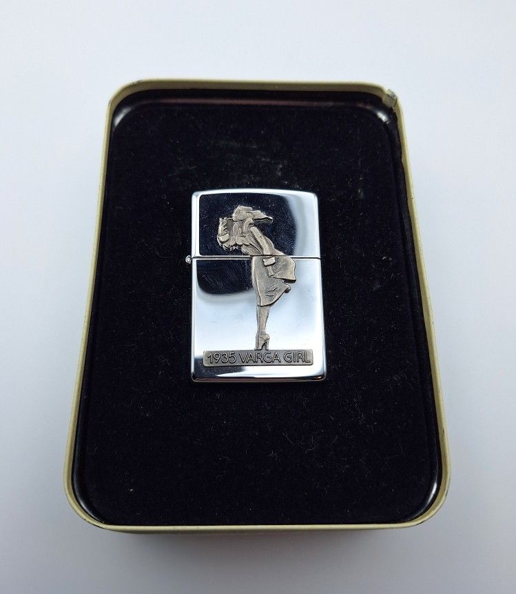 1935 Varga Girl Zippo Lighter and Tin for Sale in Providence, RI