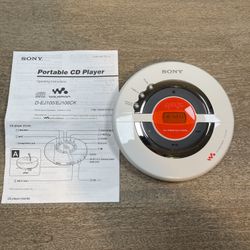 Sony CD Walkman D-EJ100 Portable CD Player with Manual