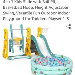 Toddlers Swing/slide/basket Ball Hoop