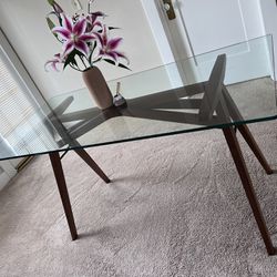 West Elm Glass Jensen Table (Dining/Desk)