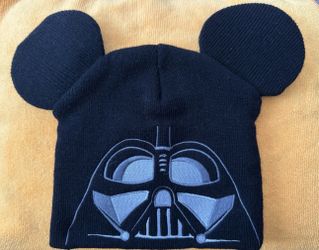 Disney Parks Star Wars Darth Vader Mickey Ears Knit Black Beanie Disneyland Hat Yoda Luke