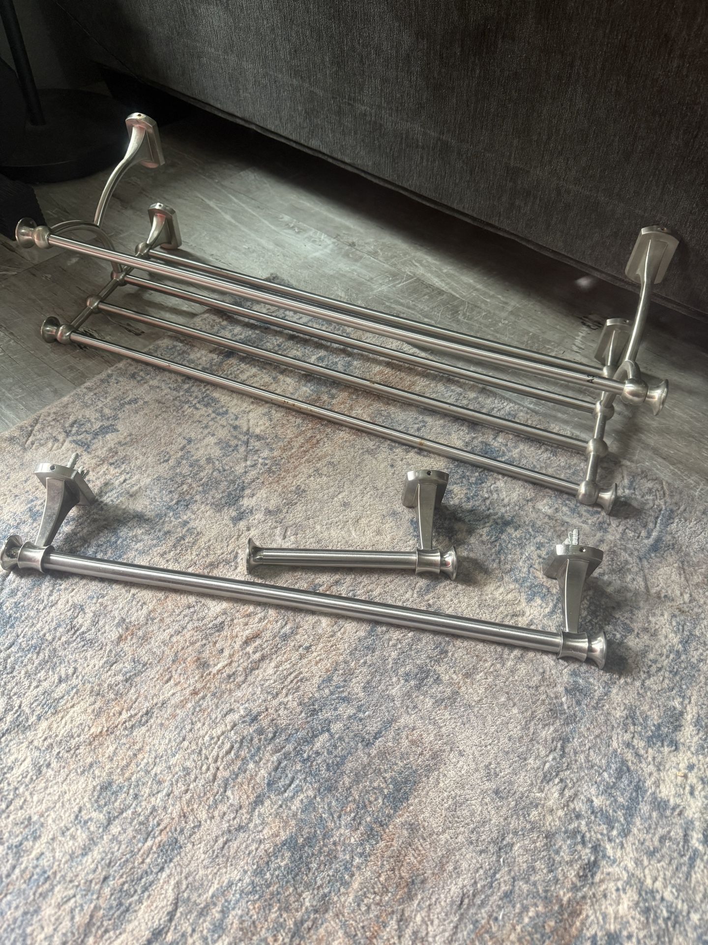 Bathroom Towel Bar Brushed Nickel Set