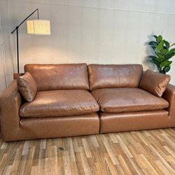 EXCLUSIVE] EMILIA CARAMEL LEATHER 2-PIECE LOVESEAT👌SOFA , SECTİONAL SOFA AVAİLABLE 
