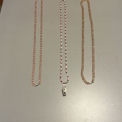 Pink (2 Sparkly) Badge Lanyards $1 Each