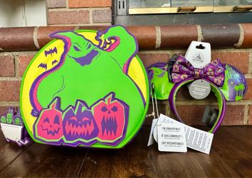 Disneyland Oogie Boogie Bash Lounge Fly backpack plus Oogie Boogie Bash Minnie ears
